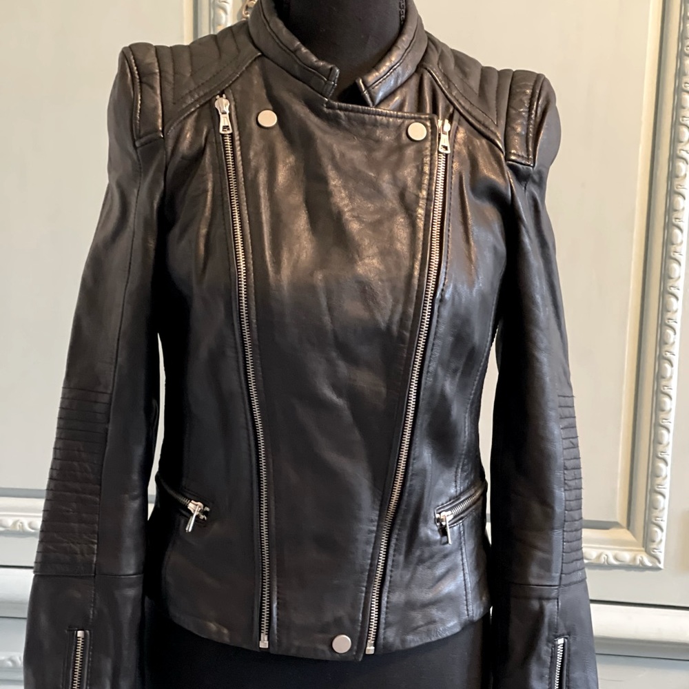Zara Trafaluc black leather jacket